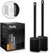Purify Prime 2 Siliconen Toiletborstels met Sneldrogende Houder - Zwart - Wandmontage of Vrijstaand