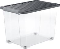 Rotho CORE Plus opbergboxen - set van 4 - 65 liter - transparant/zwart