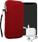 kwmobile telefoontasje universeel geschikt voor XXL - 7" smartphones - 17,7 x 8,5 cm - Hoesje met rits en polslusje - In rood