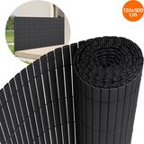 ECD Germany Privacyscherm mat 120x500 cm PVC Antraciet