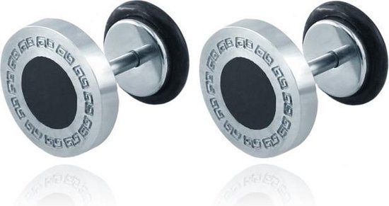 Mendes Lookinggoodtoday Edelstaal oorbellen Fake Ear Plug Greek Key