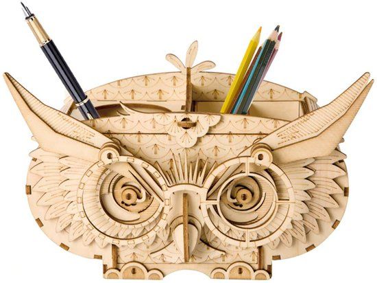 Robotime TG405 Owl Storage Box - Wooden Organizer