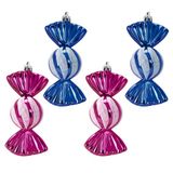 Set van 4 snoephangers – kleur fuchsia en blauw – H11 cm