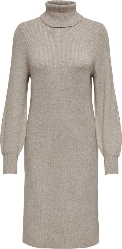 ONLY ONLSASHA L/S ROLLNECK DRESS KNT NOOS Dames Jurk - L - Mocha Meringue