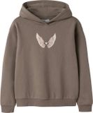 NAME IT - Meisjes Sweater - Katoen - Lange Mouw - Capuchon - Dierenprint - Bruin - Maat 146/152