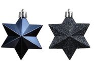 Decoris Ster kunststof L9b9h12 cm nachtblauw 12 st Shatterproof