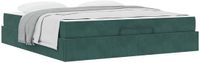vidaXL Cadre de lit avec matelas 2 personnes vert foncé velours