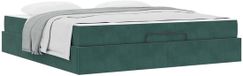 vidaXL Cadre de lit avec matelas 2 personnes vert foncé velours