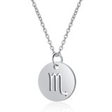 LGT JWLS Lookinggoodtoday Sterrenbeeld Schorpioen Dames Ketting Zilverkleurig Ronde Hanger
