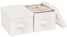 Merkloos Bol Garderobeorganizer opbergdoos opbergbox met deksel - 42 x 30 x 26 cm - Beige - Set van 2