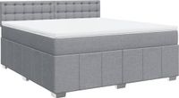 vidaXL Boxspring met matras stof lichtgrijs 180x200 cm