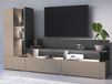 Meuble TV SERRIE 2 portes 2 tiroirs anthracite/taupe