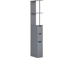 Homcom Badkamerkastje - MDF - 15x33x136,8cm - Grijs