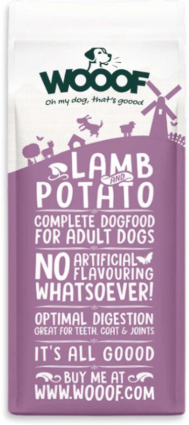 WOOOF Lam & Aardappel 14KG - Geperst 100% graanvrij hondenvoer - Hypoallergeen