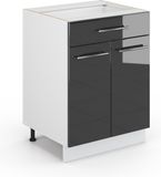 Vicco Fame-Line Keukenonderkast – 60 cm met lade, zonder werkblad Antraciet Hoogglans