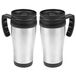 HI Thermosbeker/warmhoudbeker Koffie To Go - 2x - argent/noir - 450 ml