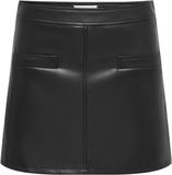 Only Rok Onlneli Hw Faux Leather Skirt Cc Pn 15376859 Black Dames Maat - M