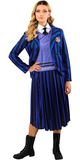 Rubie's Wednesday Nevermore schooluniform kostuum voor dames, blauw, S