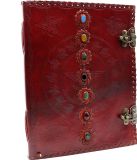 Ancient Wisdom Leren Bezoekersboek Groot - Notitieboek - 7 Chakra - Handgemaakt - 25x32.5cm - 200 Pagina's