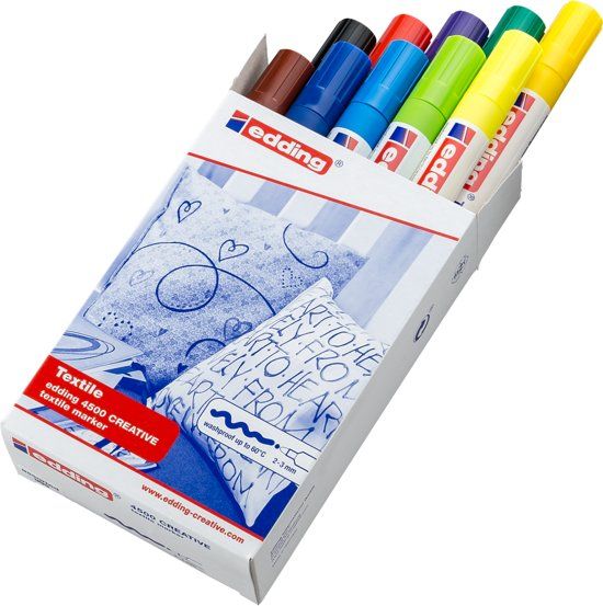 Edding 4500 textielmarker - Set van 10 stuks in diverse kleuren