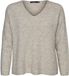 Vero Moda Curve Gebreide pullover VMCCREWLEFILE Lange mouw V-hals Acryl Birch 46-48