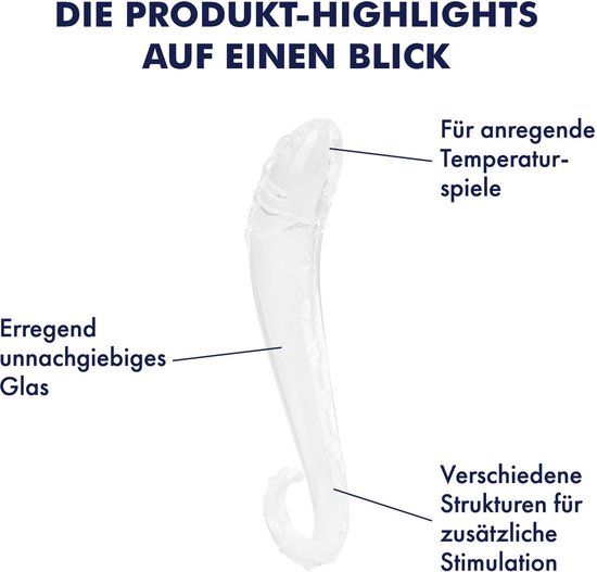 Glazen Dildo met Structuur - 16 cm - Transparant