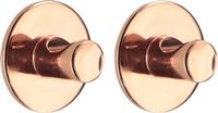 Tendance Plakhaakje rond - 2x stuks - Diameter 4 cm - Zelfklevende ophang haakjes - zink - koper - keuken/badkamer haken