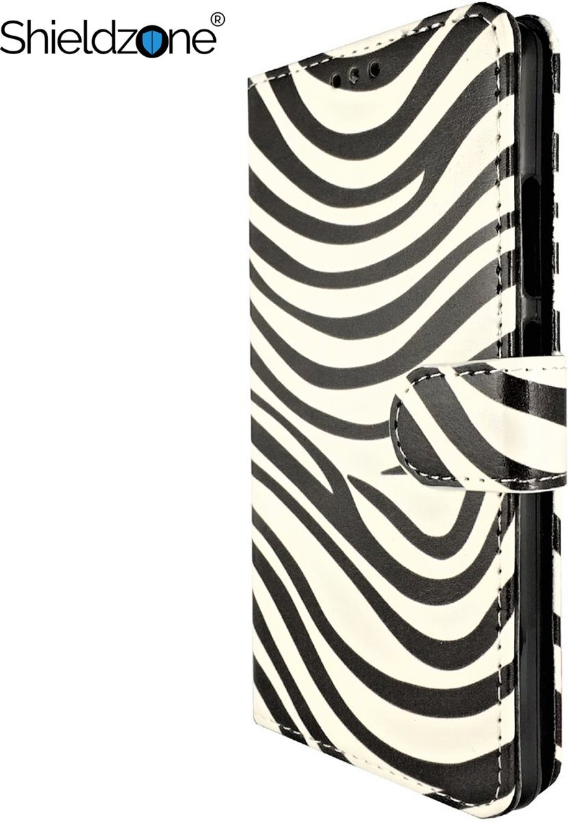 SHIELDZONE - Portemonnee hoesje voor Sony Xperia XA2 - Zebra