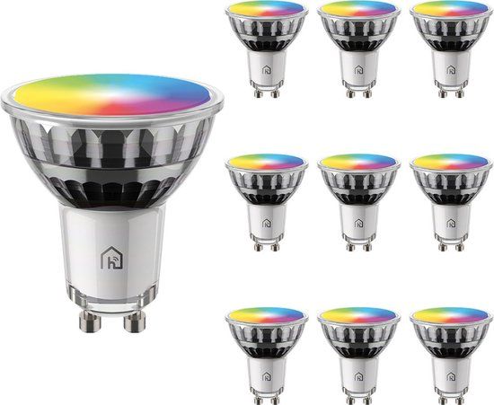 HOFTRONIC SMART HOFTRONIC Voordeelverpakking 10x GU10 Smart Spots - 4,5W 350lm RGB + 2200K-6500K WiFi + Bluetooth
