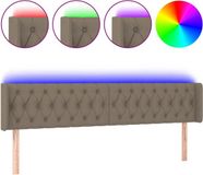 vidaXL LED Headboard - 183x16x78/88 cm - Fabric - Taupe
