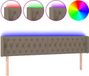 vidaXL LED Headboard - 183x16x78/88 cm - Fabric - Taupe