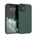 kwmobile telefoonhoesje geschikt voor Apple iPhone 12 mini - Hoesje met siliconen coating - Smartphone case in mosgroen
