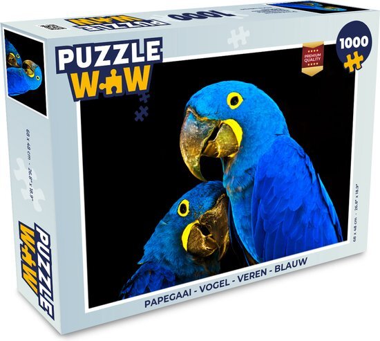 MuchoWow Puzzel Papegaai - Vogel - Veren - Blauw - Legpuzzel - Puzzel 1000 stukjes volwassenen