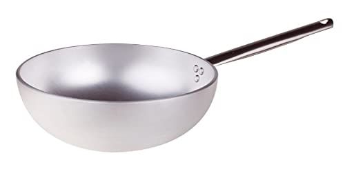 Pentole Agnelli Radiante Wok, met platte bodem, Aluminium, Zilver