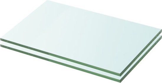 vidaXL Glazen Plank - 2 stuks - 20x25 cm - Transparant