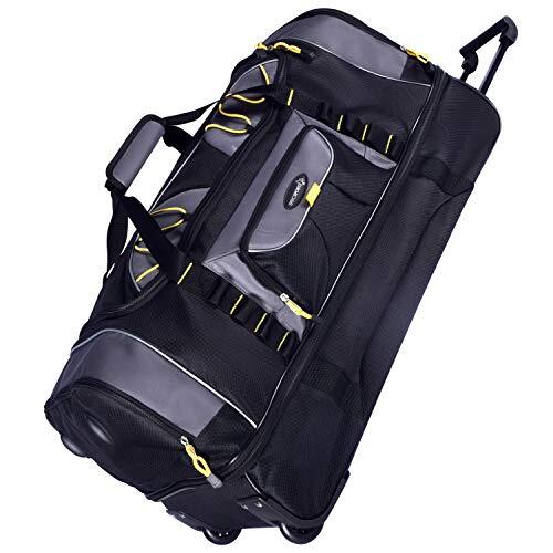 TPRC Travelers Club Luggage Sierra Madre 30 inch Two Toned 2-section Rolling Duffel, Black/Gray Duffel Bag