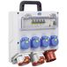 as – Schwabe wandverdeler klaar voor aansluiting - bouwstroomverdeler met CEE-stekker 400V/32A/22kW - uitgang 4x Schuko, 1x CEE (400V/16A/5-polig), 1 x CEE (400 V/32 A/5-polig) - verdeelkast - IP44