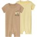 LUPILU Pyjama bébé, 2 pièces, en coton biologique pur. (Beige/Jaune, 50/56)