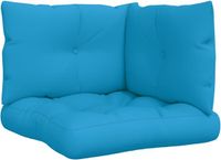 vidaXL Palletkussens 3 stuks stof blauw