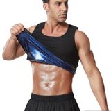 Sauna Vest voor Mannen met Taille Trainer in Blauw