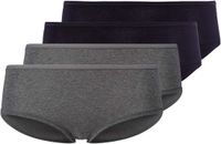 Skiny Broekje Advantage Cotton Stretch Panty 4P Zwart/Grijs Dames XXL