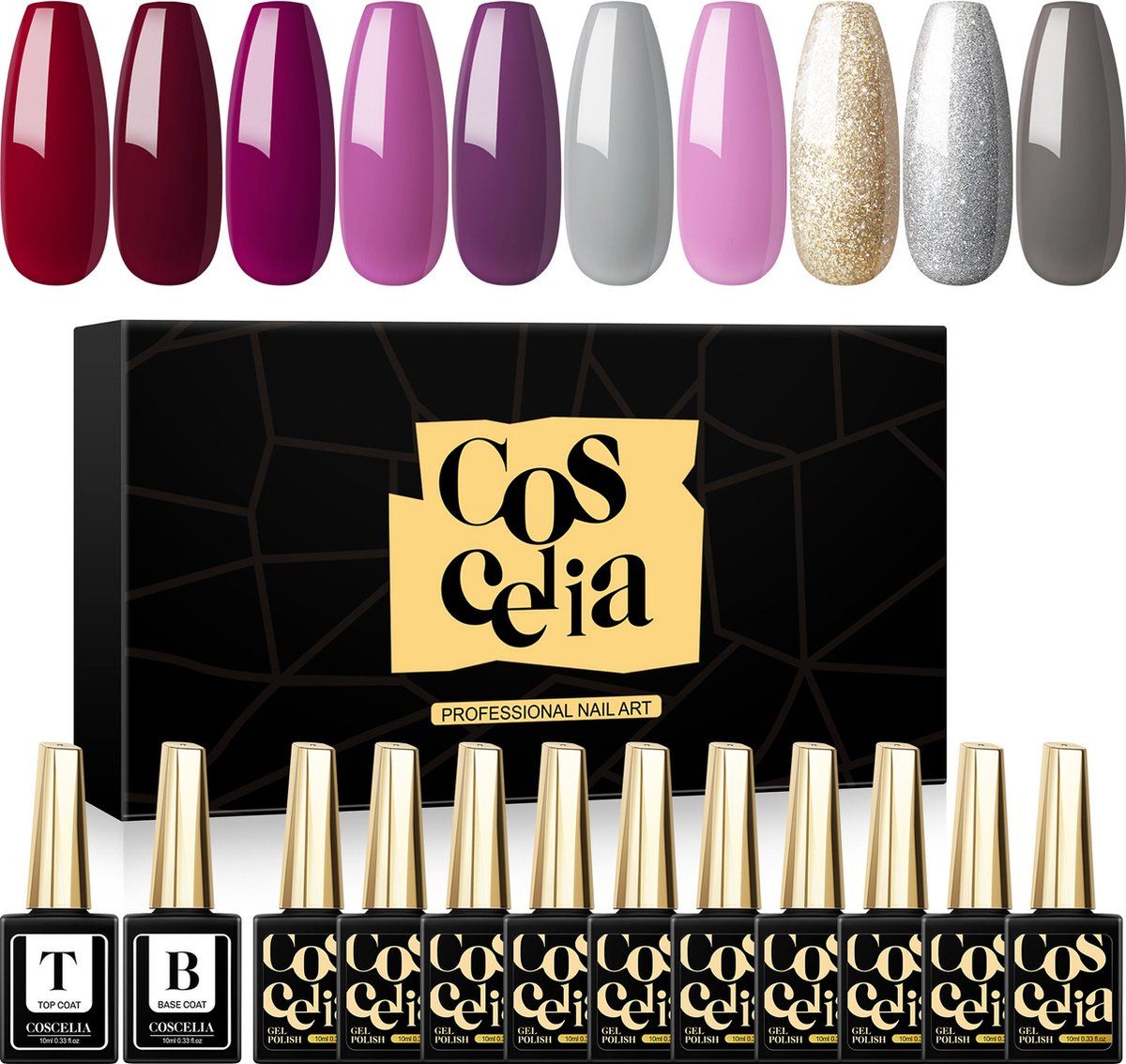 Coscelia Polygel - 10 Kleuren Set - 10 ML - Polygel Nagels - Bruin