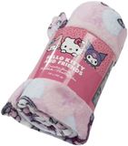4KidsOnly AYMAX Hello Kitty en Kuromi & Friends Zachte Flanellen Deken 110 x 150 cm