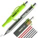 Tracer Pro-serie robuust aluminium bouwpotlood, 5,2 mm lood, 6 vervangende kabels en locatieholster - heavy-duty markeringsset
