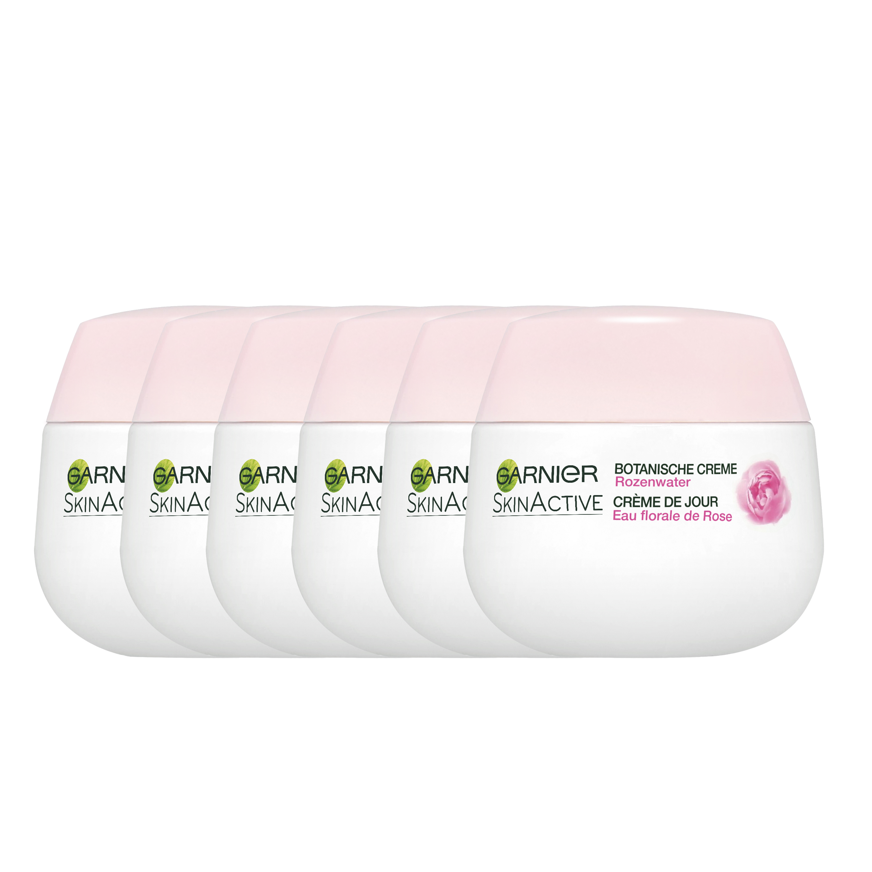 Garnier Skinactive Face SkinActive Botanische Dagcrème Rozenwater Droge & Gevoelige Huid - 6 x 50 ml - Gezichtscrème Voordeelverpakking