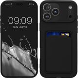 kwmobile telefoonhoesje geschikt voor iPhone 17 Pro Max - Hoesje met pasjeshouder - TPU case in zwart
