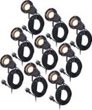 HOFTRONIC 9x Sydney Tuinspot - GU10 - Zwart - Aluminium - IP65 - 2700K Warm Wit