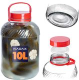 KADAX Glazen augurkglas met deksel, inmaakpot, luchtdichte conservering, universeel glas, voorraadpot voor augurken, opslag, weckpot (10 liter, 1 stuks)