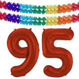 Folat Ballon d'anniversaire en aluminium - 95 ans - rouge - 86 cm