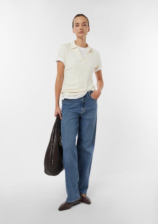 Comma Jeans-Hose Bootcut Fit Vrouwen Blauw Katoen Elastaan